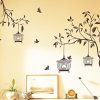 Decals Design 'Tree with Birds and Cages' Wall Sticker (PVC Vinyl, 30 cm x 90 cm, Brown)
