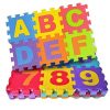 FunBlast 36 Pieces Mini Puzzle Foam Mat for Kids, Interlocking Learning Alphabet and Number Mat for Kids - Multicolor
