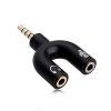 Fyugo™ Audio Jack Headphones with mic, 3.5 mm Jack Splitter 2 Male 1 Female (U-Shape) (1 Peace) (Assorted Colour)