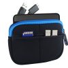 GoFree Slim Line HDD Pouch/Case for Seagate Backup Plus Slim, Lenovo External Hard Drive, WD My Passport Ultra, WD Elements (Black w/Azure Blue)