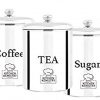 Kitchen Kemistry,Tea, Coffee & Sugar Premium Economic Canister/Kitchen Storage with Capacity of 1000 ml. Pack of 3 Piece