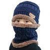 Popinjay®Kids Scarf Winter Cap Set Warm Beanie Cap Scarf Mask for Boy Girls Kids(Blue Color)