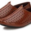 VON HUETTE Men's Brown Handmade Traditional Jutti Shoes