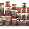 SKI Homeware Grace Set Air Tight Plastic Pet Container, Set 18, Brown Grace 250ml : 6 Containers/Grace 500ml : 6 Containers/Grace 1100ml : 3 Containers/Grace 2000ml : 3 Containers