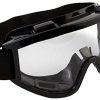 7Trees Adult Motorbike ATV / Dirt Bike Racing Transparent Goggles With Adjustable Strap - Black