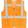 Club 21 Work wear Polyester Reflective Jacket with Extra Reflective Strips for High Visibility and Safety for Industrial Purpose (Orange, Large)
