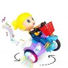 Crown Deals® Light and Sound Musical Stunt Bike Tricycle Bump and Go Scooter Toy - 4D Flashing Light Effects and Music Girl Stunt Motorcycle with 4D Lights, 360 Rotation Movement