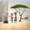 Decals Design 'Artistic Tribal Ladies with Animals Nature' Wall Sticker (PVC Vinyl, 60 cm x 90 cm, Multicolour)