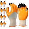 F8WARES Multipurpose Heavy-Duty Reusable Washable Nitrile Coated Work Safety Hand Gloves for Dishwashing Gardening Industrial Agricultural Cleaning Carwash for Men & Women Free Size (Pack of 5 Pairs)