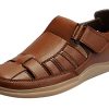 FAUSTO Men's PU Outdoor Hook & Loop Roman Sandals