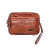 Handcuffs Mens Cash Pouch Money Carrying Case Multipurpose Travel Pouch Zipped Travel Toiletry Bag (Rust)