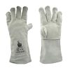 Jupiter Industries Rose Leather Gardening Gloves for for Pruning Blackberries/Thorny Bushes/Industrial Work, Small (White)