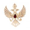 Knighthood Double Headed Eagle with Winged Stone Detailing Lapel Pin Badge Coat Suit Jacket Wedding Gift Party Shirt Collar Accessories Brooch