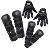Kurtzy Knee Elbow Guard Gear for Adults Bike Motocross Racing Motorcycle Sports with Hand Gloves