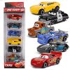 PLUSPOINT A Exclusive Die cast Metal Body Pull Back & Push n Go Set of Cars for Kids (Lightning McQueen,Cruiz Ramirez, Jackson Storm, Maytor -Smokey) Toy Vehicles (Cars3 Set of 6)