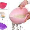 PRAMUKH FASHION ABS Plastic 11 Inch Multi Color Rice Bowl Rice Pulses Fruits Vegetable Noodles Pasta Washing Bowl & Strainer Good Quality & Perfect Size for Storing and Straining. Colander Random Colors