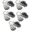 SAFEYURA Nylon Anti Cut Safety Hand Glove -5 Pairs Color- White Grey Size-Large