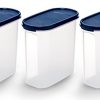 Signoraware Modular Oval No.3 Plastic Container Set, 1.7 Litres, Set of 3, Mod Blue