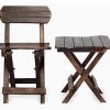 UNIQUEBRAND Antique Folding Table and Folding Chair for Kids for Home Decoration Living Room Furniture Home and Kitchen (25.4 x 35.6 x 35.6 Centimeters)