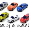 Ukking Unbreakable Mini Diecast Metal Pull Back Sport Car Toys Pack of 6