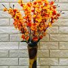 VTMT PetalshueÂ® Artificial Peach Orange Blossom Flower Bunch for Home Decor Office | Artificial Flower Bunches for Vases (18 Sticks, 45 cm)