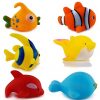 WISHKEY Chu Chu Bath Toys for Baby Aquatic Fish Animals Set of 6 Non Toxic BPA Free Toy ( Multicolor )