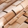 Wolpin Wall Stickers DIY Wallpaper Decal (45 x 500 cm) 3D Brick Self Adhesive House Office Decorative PVC Vinyl, Living Room, Kitchen Shelf Liner Contact Paper Interior, Brown