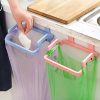 Zollyss 2 Pcs Kitchen Plastic Garbage Bag Rack Holder Cupboard Door Back Hanging Trash Rubbish Bag Storage Shelf Tools