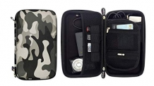 UNIGEAR Hard Travel Tech Organizer Case Bag for Electronics Accessories Charger Cord Portable External Hard Drive USB Cables Power Bank SD Memory Cards Earphone Flash Drive (Large, Camouflage)