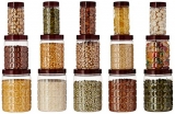 Amazon Brand – Solimo Checkered Airtight Jar Set of 15
