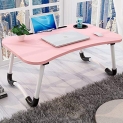Amazon Choiced Foldable Laptop Table For Home with Cup Holder, Study Table, Bed Table, Breakfast Table, Foldable & Portable/Ergonomic & Rounded Edges Pink