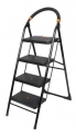 BRANCO 4 Step Folding Powder Coated Steel Pipes, Polypropylene Copolymer Wide Steps, Rubber Boots, Foam Clad Handles Ladder