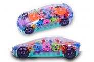 Cable World® 3D Car with 360 Degree Rotation, Gear Simulation Mechanical Car, Sound & Light Toys for Kids Boys & Girls ( Multi Color ) ( Multi Design )