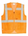 Club 21 Work wear Polyester Reflective Jacket with Extra Reflective Strips for High Visibility and Safety for Industrial Purpose (Orange, Large)