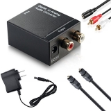 DazzelOn Digital to Analog Audio Converter DIF Optical Coax to Analog RCA 2.1 Stereo Audio Converter Adapter