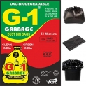 G 1 Oxo Biodegradable Garbage Bags for Home Kitchen | 19 X 21 Inch Medium Size | Black Color | 90 Pieces (Pack of 3) | 30 Pcs in Each Pack | Disposable Pantry Dustbin Covers