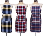 GLUN Waterproof Cotton Kitchen Apron with Front Pocket (Color May Vary) Set of 3