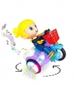 Galaxy Hi-Tech® Light and Sound Musical Stunt Tricycle Girl Bump and Go Scooter Toy – 4D Flashing Light Effects and Music Girl Stunt Motorcycle with 4D Lights, 360 Rotation Movement