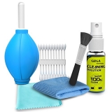 Gizga Essentials GZ-CK-104 Professional 6-in-1 Cleaning Kit (Air Blower, Cotton Swabs, Suede + Plush Micro-Fiber Cloth, Brush,Cleaning Solution)