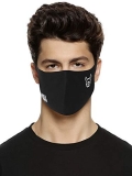 Jack & Jones Men’s Cotton Reusable 3 Layer Protective Fashion Cloth Mask (Pack of 3) (214282701_Black_One Size)
