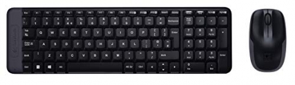 Logitech MK215 Wireless Keyboard and Mouse Combo for Windows, 2.4 GHz Wireless, Compact Design, 2-Year Battery Life(Keyboard),5 Month Battery Life(Mouse) PC/Laptop- Black