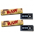 OutonTrip Pack of 2 Raw Premium Organic Rolling Papers with 2 OCB filter tip/roach books| Set of 4