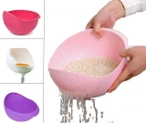 PRAMUKH FASHION ABS Plastic 11 Inch Multi Color Rice Bowl Rice Pulses Fruits Vegetable Noodles Pasta Washing Bowl & Strainer Good Quality & Perfect Size for Storing and Straining. Colander Random Colors