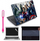 Ramiya – 4 in 1 Accessories Kit for 14-inch Laptops Decal | Screen Guard | Silicone Keyboard Protector | and USB LED Light All Models (Upto) (LxH) : 14″x 9″
