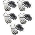 SAFEYURA Nylon Anti Cut Safety Hand Glove -5 Pairs Color- White Grey Size-Large