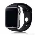 SALVISA Electronics A1 Black Digital Black Dial Unisex Smart Watch with Sim Card Slot and Camera, 128M RAM, 64Mb ROM Flash.