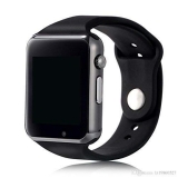 SALVISA Electronics A1 Black Digital Black Dial Unisex Smart Watch with Sim Card Slot and Camera, 128M RAM, 64Mb ROM Flash.