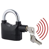SHIV TREADING Anti-Theft Siren Alarm Lock Motor for Home, Bike, Shop, Garage Padlock with Smart Motion Sensor (Black)