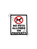 SIGN EVER No Pets Allowed On Property Information Printed Sign Sticker Home Medical College Clinic Business Hospital Factory Commercial Multicolored Sign Stickers L x H 20.00 Cm 24.00 Cm
