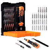 SPIN CART 33 in 1 Professional Precision Screwdriver Set Toolkit, Magnetic Replaceable Bits Repair Kit with Case for Mobile, Laptop, PC, Computer, Tablet Electronics (Black)